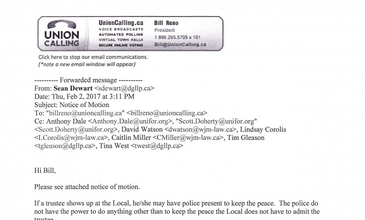 Before trusteeship, Kinnear conspired with Unifor to raid Local 113